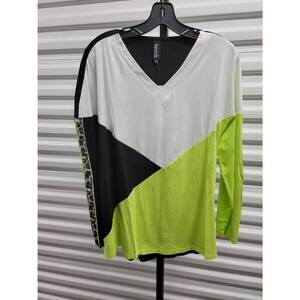 NEW BEREK women's three color fun tunic in black white lime